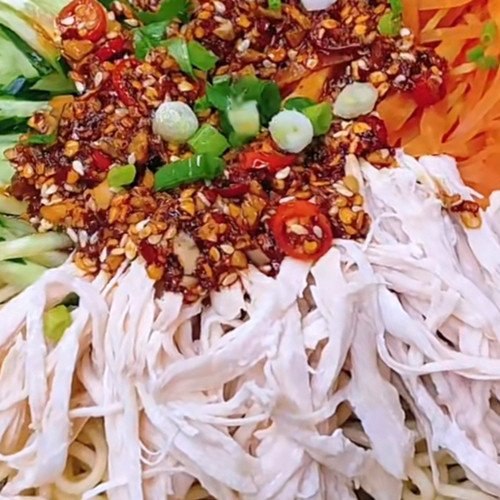 Fideos de arroz secos de pollo